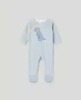 Длинный комбинезон с 3D-клейкой застежкой для мальчиков Cotton Juice, синий