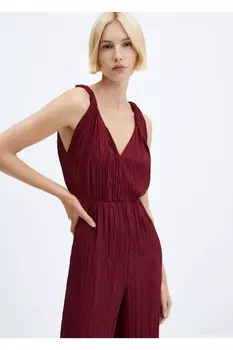 Длинный комбинезон с бретелями Mango, бордовый