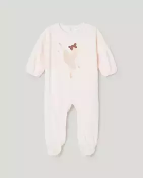 Длинный комбинезон с липкой застежкой для девочки Cotton Juice, розовый