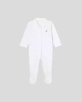 Длинный комбинезон с позиционным воротником для мальчика Cotton Juice, синий