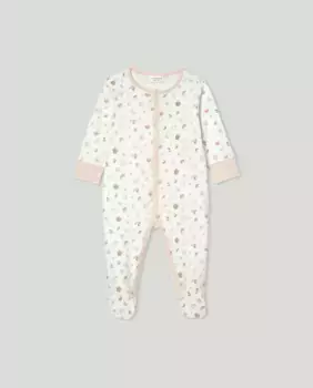 Длинный комбинезон с принтом для девочки Cotton Juice, розовый