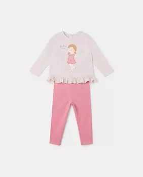 Длинный комплект из двух предметов для девочки El Corte Ingls, розовый