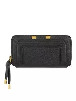 Длинный кожаный кошелек на молнии Marcie Chlo, черный
