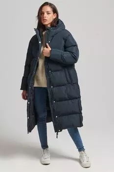 Длинный крой с капюшоном Superdry, синий