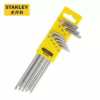 Длинный L-образный ключ Stanley в форме цветка со средним отверстием из 8 предметов TT6-TT25 Внутренний шестигранный ключ высокой твердости 92-624-23