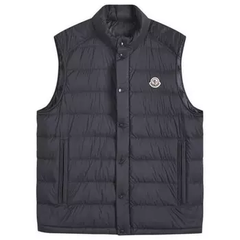 Длинный непрозрачный жилет Barthe из переработанного сырья Moncler, синий