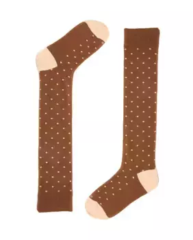 Длинный носок с коричневыми точками NAIVE