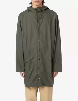 Длинный однотонный плащ Rains, зеленый