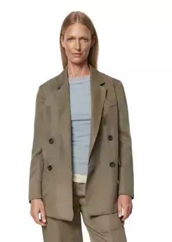 Длинный пиджак Marc O'Polo, изготовленный из смеси лиоцелла и льна TENCEL, коричневый