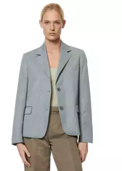 Длинный пиджак Marc O'Polo, изготовленный из смеси лиоцелла и льна TENCEL, синий