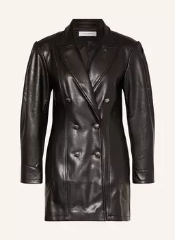 Длинный пиджак под кожу June Fridays, черный