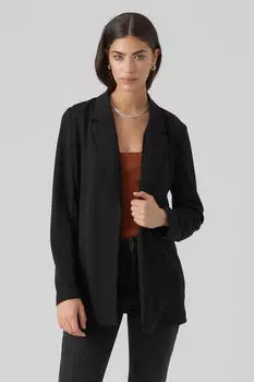 Длинный пиджак со плиссированным воротником Vero Moda, черный