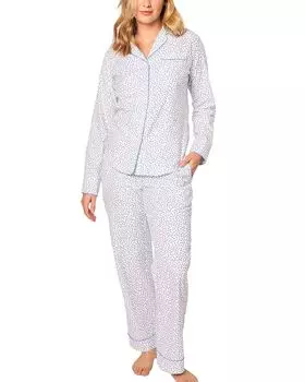 Длинный пижамный комплект из твила Bluehearts Petite Plume, синий