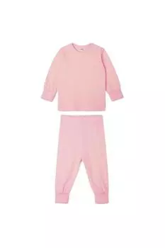 Длинный пижамный комплект с кнопками на плечах Babybugz, розовый