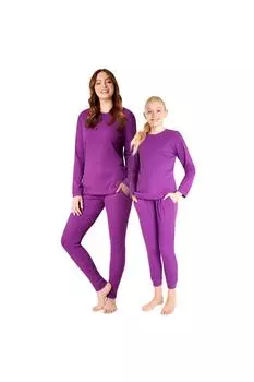 Длинный пижамный комплект в рубчик CityComfort, фиолетовый