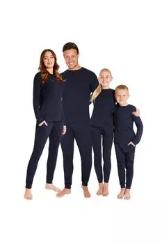 Длинный пижамный комплект в рубчик CityComfort, темно-синий