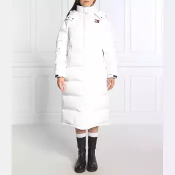 Длинный приталенный пуховик Tommy Hilfiger, белый