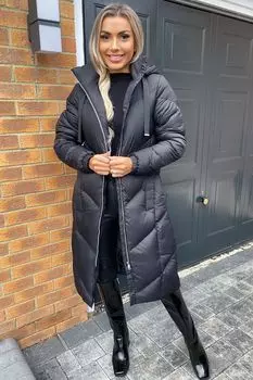 Длинный пуховик Ax Paris, черный