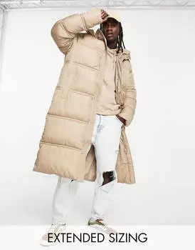 Длинный пуховик с камнем ASOS DESIGN