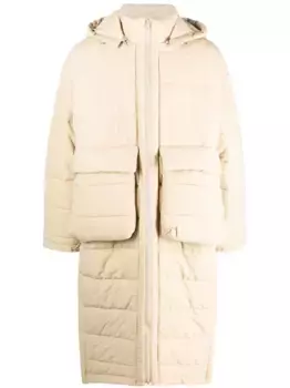 Длинный пуховик с капюшоном Henrik Vibskov, нейтральный