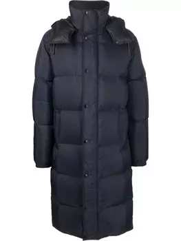 Длинный пуховик Yves Salomon, синий