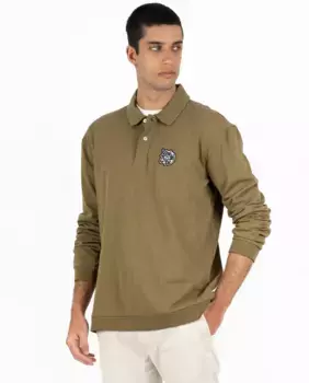 Длинный рукав, мужская хлопковая поло Makarthy, цвет Kaki
