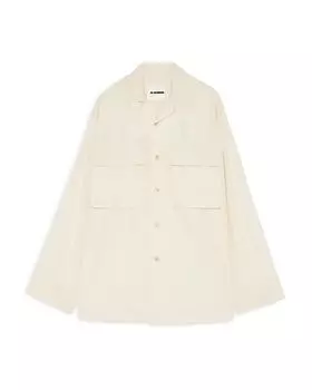 Длинный рукав, рубашка кэмп Jil Sander, слоновая кость/кремовый