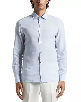 Длинный рукав, рубашка на пуговицах Peserico, синий