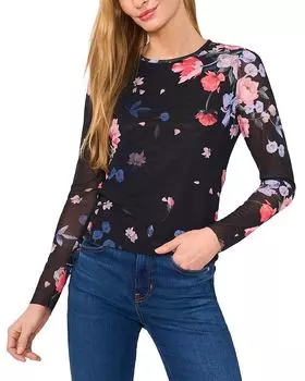 Длинный рукав, сетчатый топ Ted Baker, черный