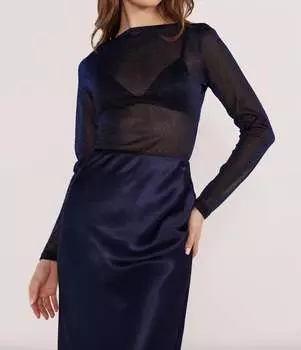 Длинный рукав топа Dahlia Sparkle в цвете Midnight MINKPINK