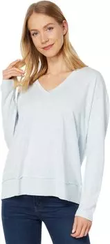 Длинный рукав, V-образный вырез с отделкой в рубчик Lilla P, цвет Glass