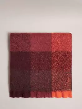 Длинный шарф Chelie в клетку с начесом Ted Baker, коралл