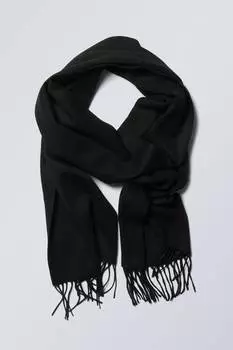 Длинный шерстяной шарф Weekday, черный
