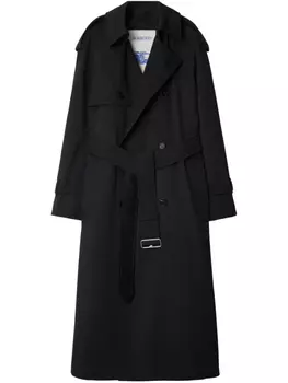 Длинный шерстяной тренчкот Burberry, серый