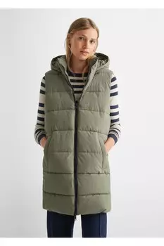 Длинный стеганый жилет Mango, зеленый