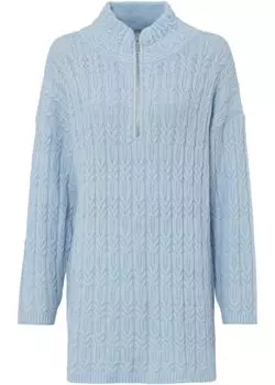 Длинный свитер косой вязки Rainbow, синий