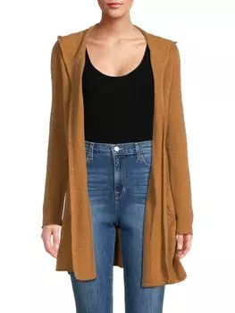 Длинный свитер с капюшоном из 100% кашемира Saks Fifth Avenue, цвет Pecan