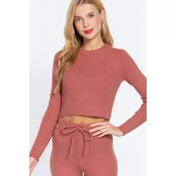 Длинный свитер с круглым вырезом Slv FASHNZFAB, малиново-розовый