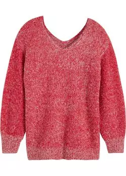 Длинный свитер с люрексом Rainbow, красный