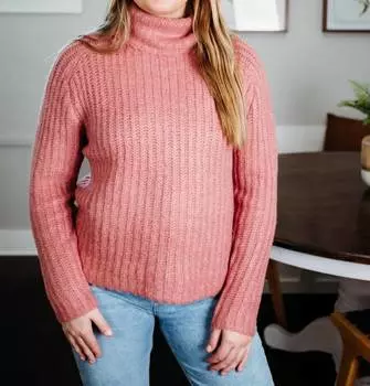 Длинный свитер Salima с рукавами реглан и воротником-стойкой цвета сушеной розы RD Style, цвет dried rose