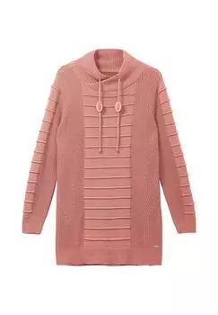 Длинный свитер со структурированным узором в виде защипов sheego, цвет Ros