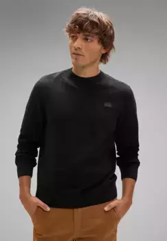 Длинный свитер STREET ONE MEN из мягкой смеси хлопка, черный