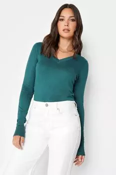 Длинный свитер Tall Sally с V-образным вырезом Long Tall Sally, зеленый