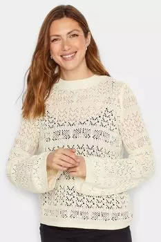 Длинный свитер Tall Sally связан крючком Long Tall Sally, белый