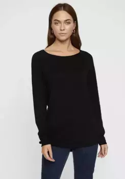 Длинный свитер Vero Moda "VMNELLIE GLORY LS LONG BLOUSE", черный