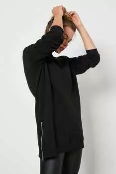 Длинный свитшот на молнии Mint Velvet, черный