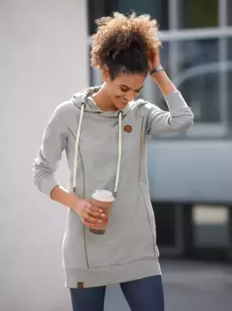 Длинный свитшот в стиле casual Casual Looks, цвет Ecru-Steingrau-Meliert