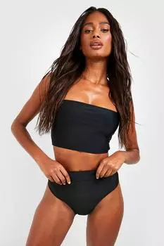 Длинный топ бикини essentials Boohoo, черный