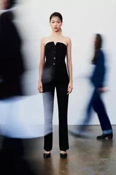 Длинный топ-бютье ZARA, черный