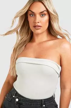 Длинный топ plus бандо Boohoo, серый